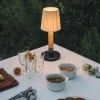 Básica Mínima Batería Portable Table Lamp - Bronze - Natural Ribbon