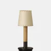 Básica Mínima Batería Portable Table Lamp - Bronze - Stitched Beige