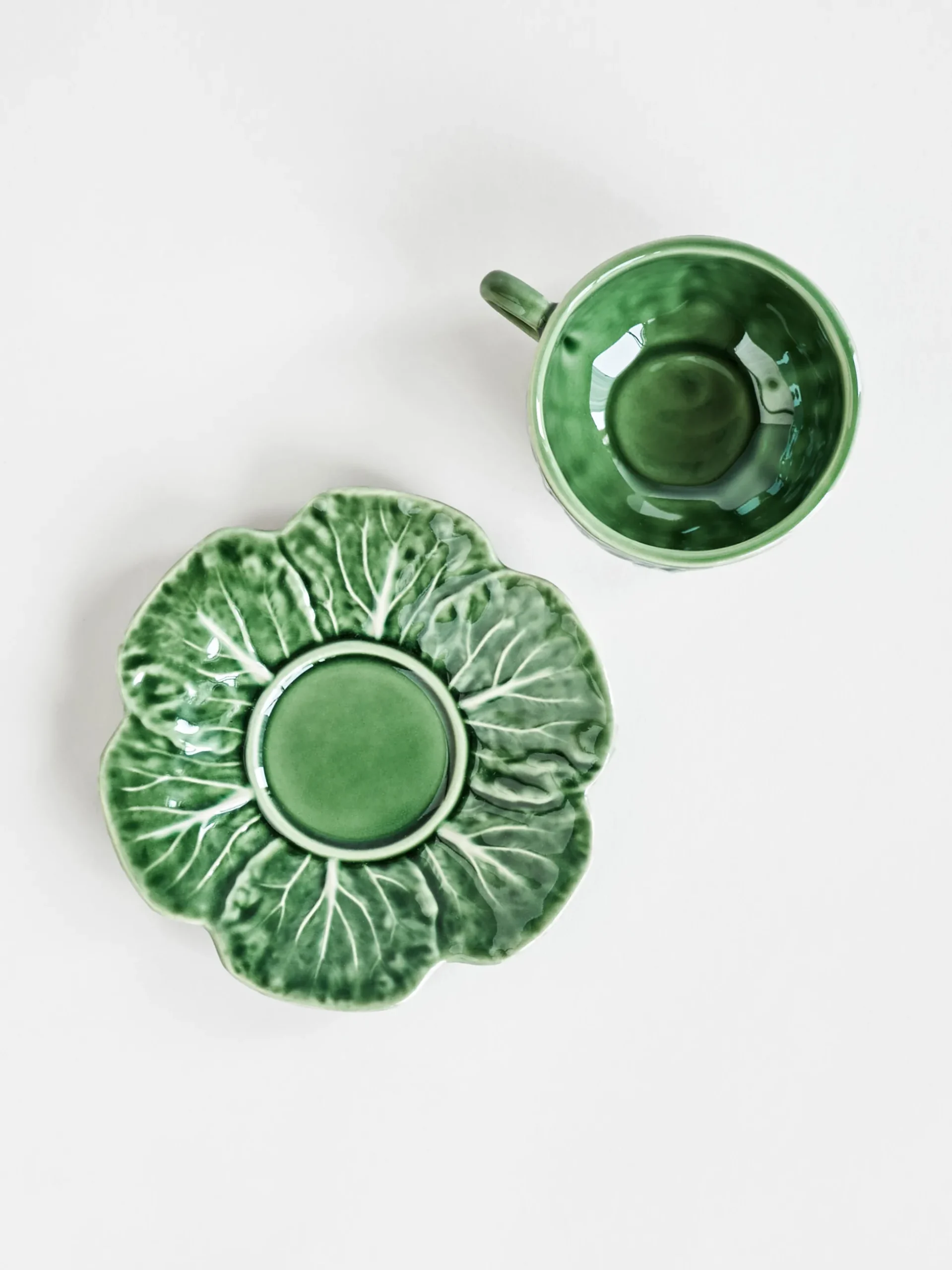 Cabbage Tea Cup with Saucer