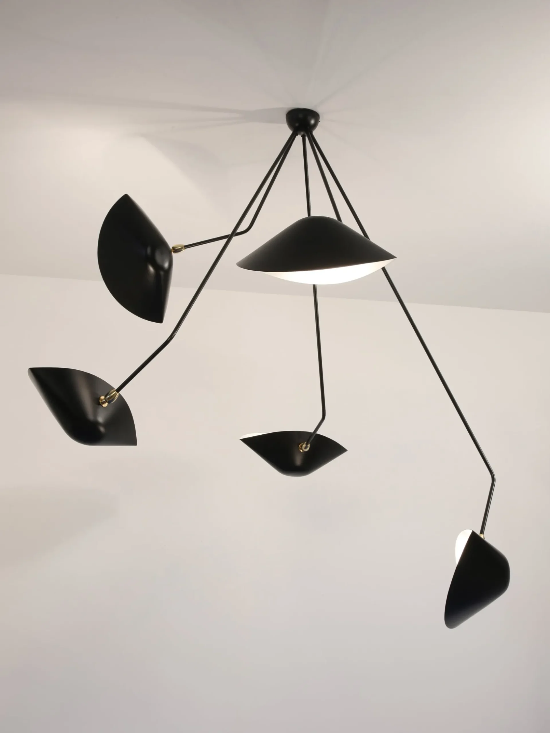 Ceiling Lamp with Five Angeled Arms