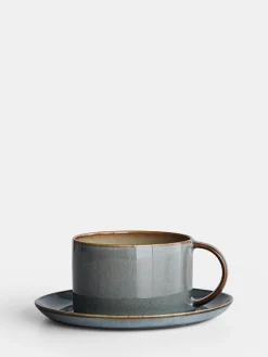 Coffee Cup With Saucer - Misty Grey/Smokey Blue