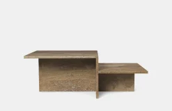 Distinct Coffee Table - Dark Brown Travertine