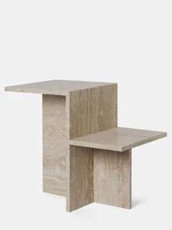 Distinct Side Table - Travertine