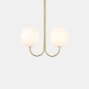 Double Angle Ceiling Mounted - Satin Brass