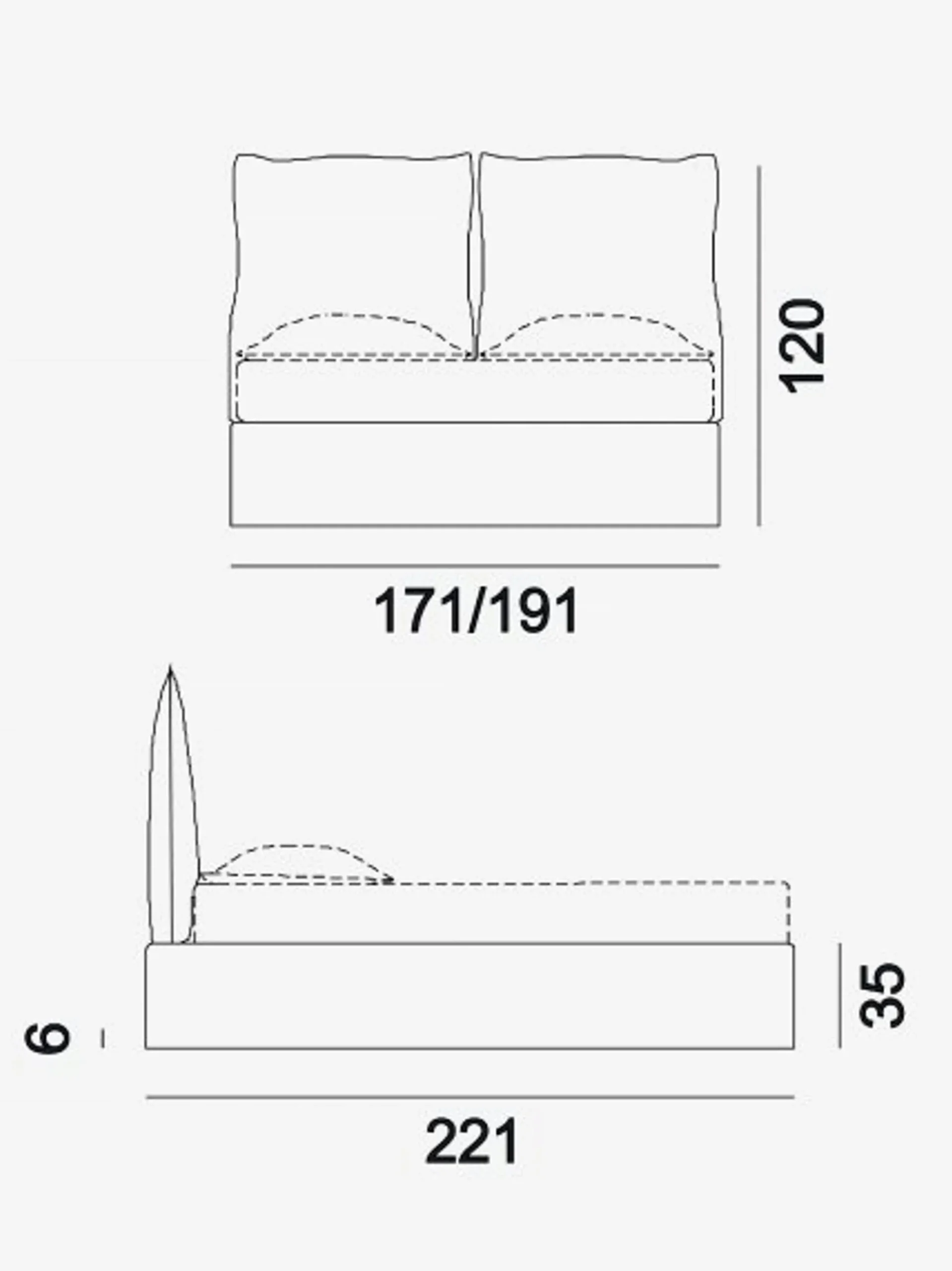 Double Bed Frame 180 cm