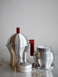 Espresso Coffee Maker Pulcina 6 Cups - Red