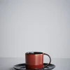 Espresso Cup With Saucer - Dark Blue - Rust