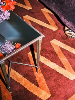 Folding Ribbon Rug - Burgundy