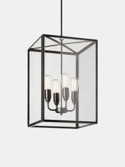 Ilford Large Pendant - Dark Bronze - Clear Glass