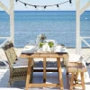 Marie Exterior Chair - Antique Grey - White Cushion