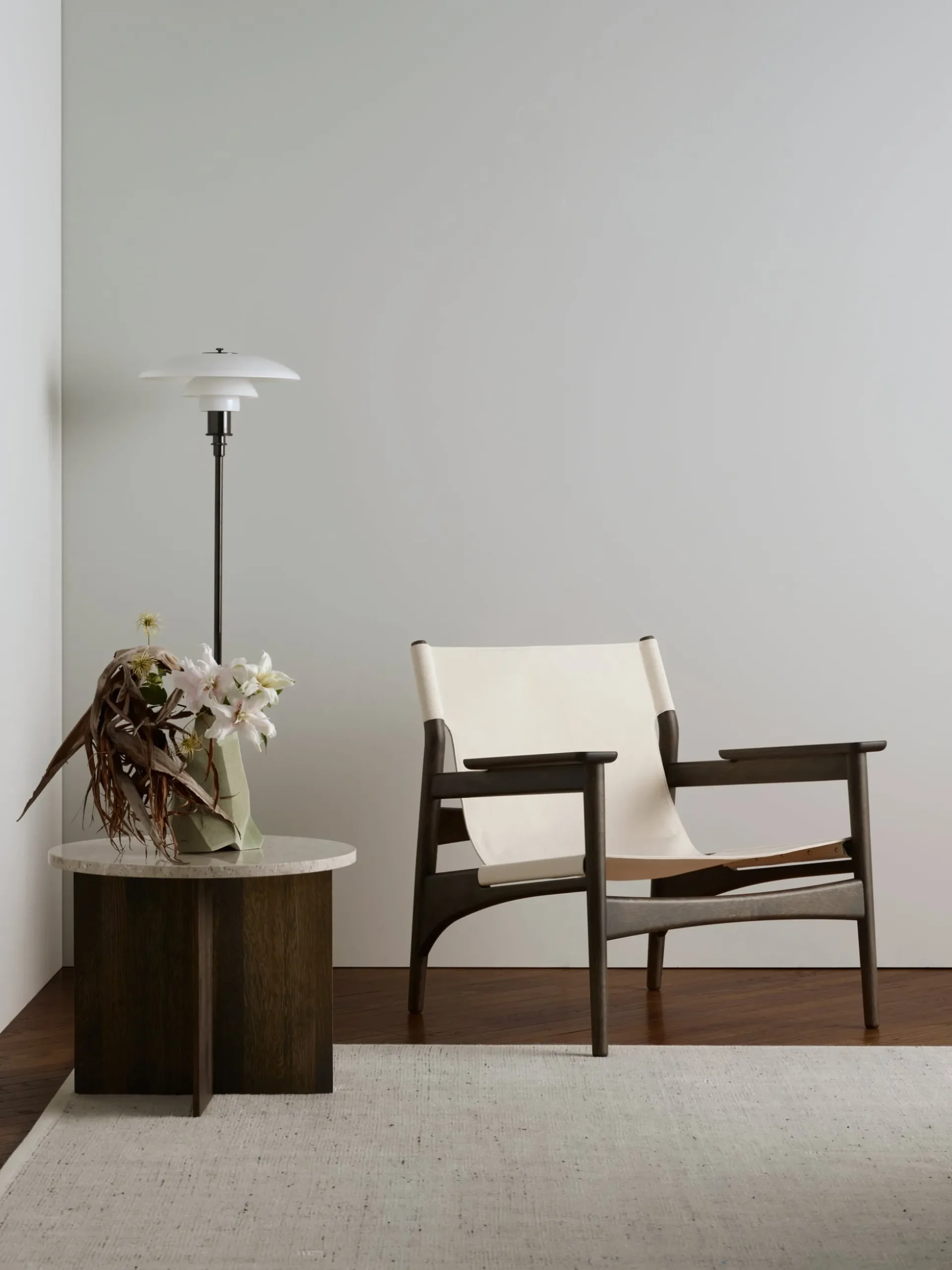 N-ST01 Side Table - Smoked Oak - Marble