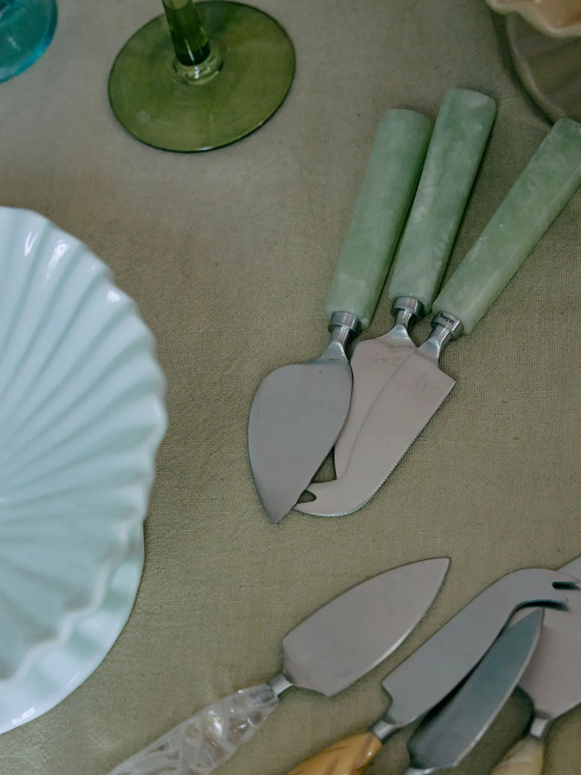Sage Cheese Knives - Set of 3