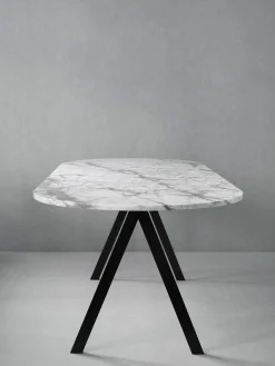 Saw Table White Marble