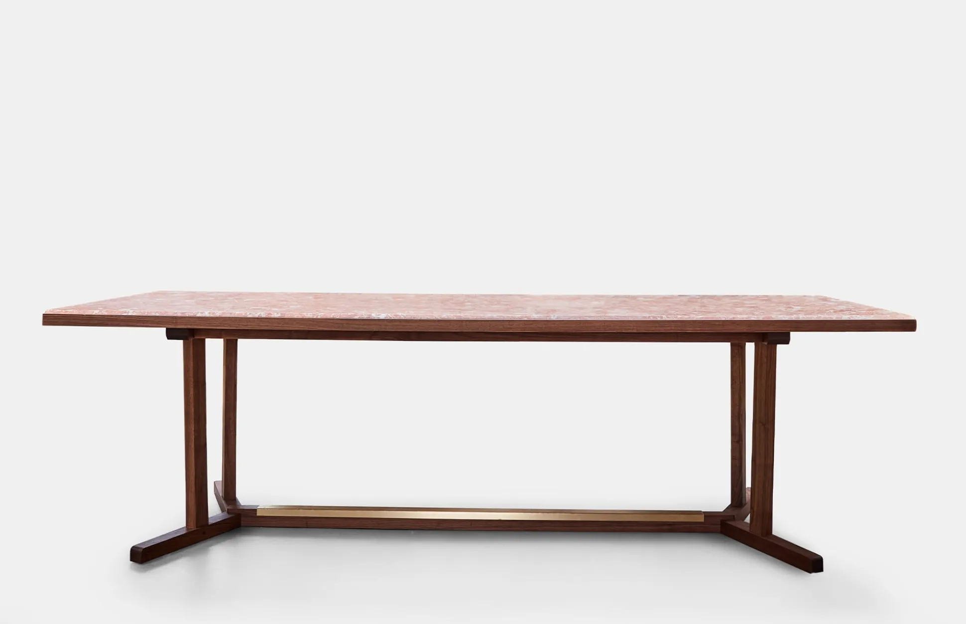 Shaker Dining Table - Oiled Walnut - Rosa Negrais Marble