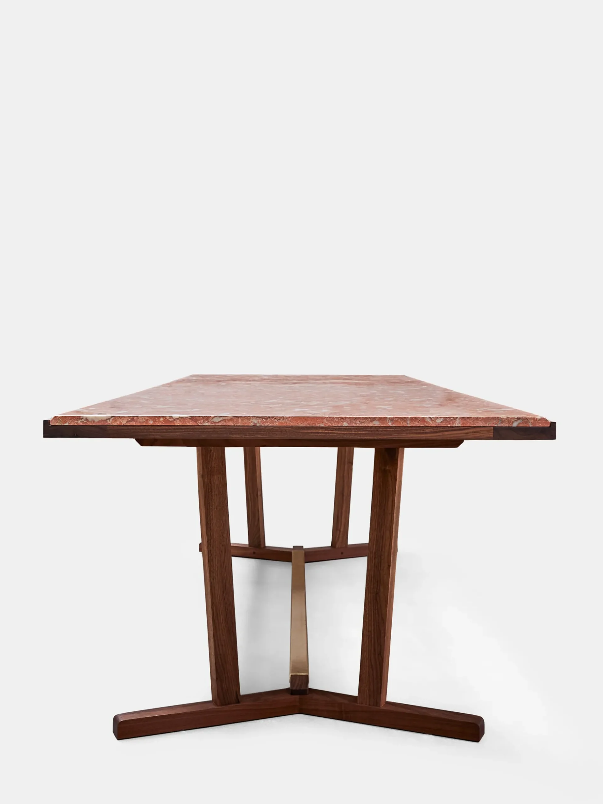 Shaker Dining Table - Oiled Walnut - Rosa Negrais Marble