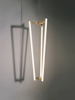 Tube Chandelier Satin Brass