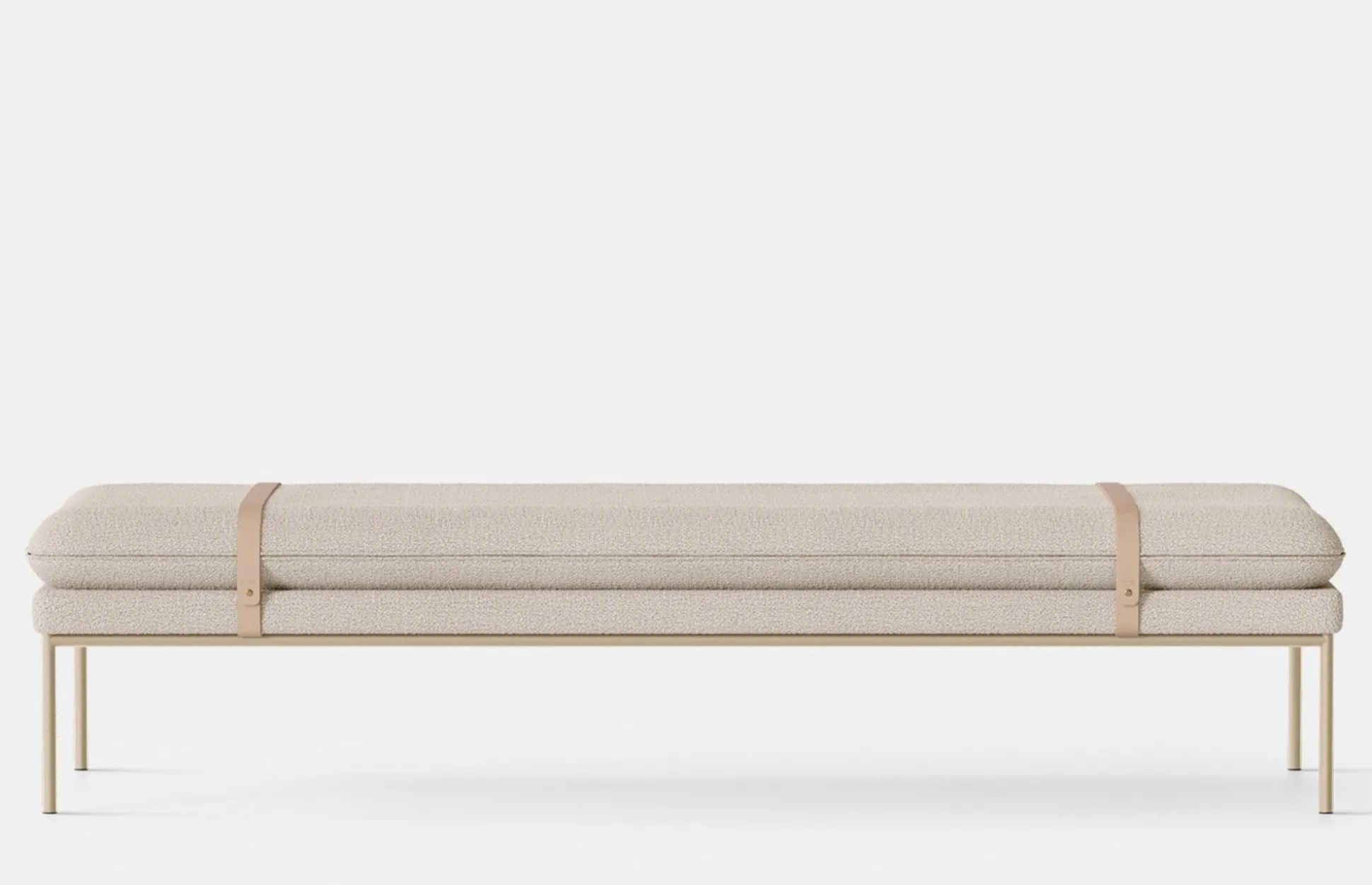 Turn Daybed - Boucle Off White - Cashmere Frame - Natural Straps