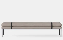 Turn Daybed - Cotton Linen Natural - Black Frame - Black Straps