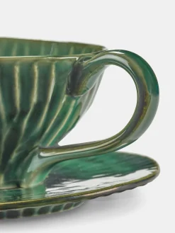 Verde Lanza Cappuccino Cup with Saucer