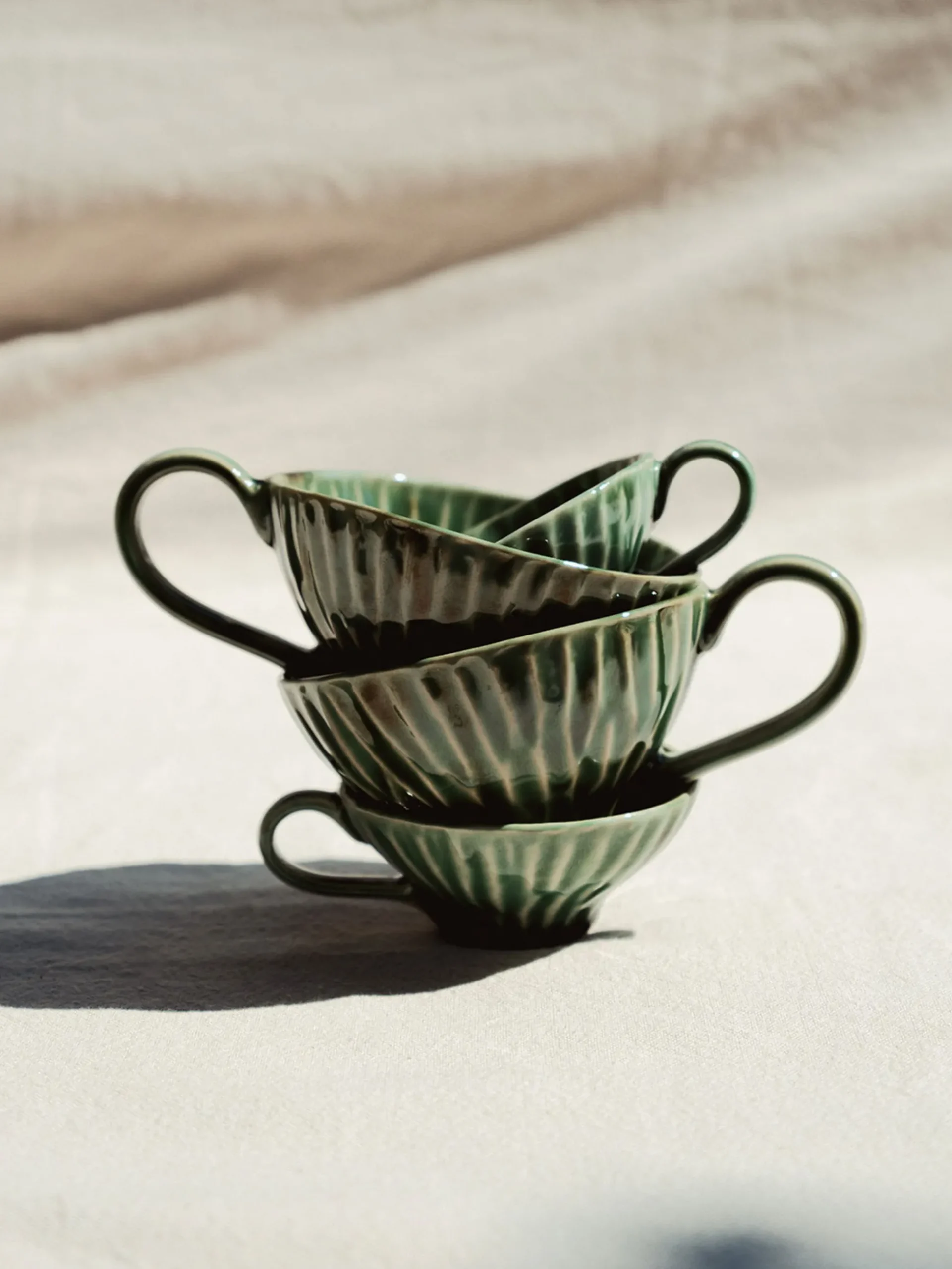 Verde Lanza Cappuccino Cup with Saucer