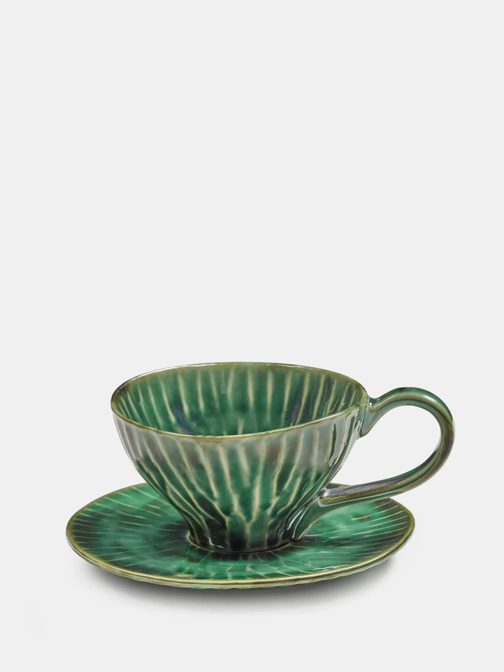 Verde Lanza Cappuccino Cup with Saucer