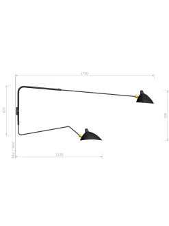 Wall Lamp with Two Rotating Arms