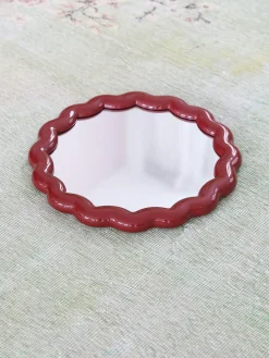 Zigzag Mirror - Burgundy